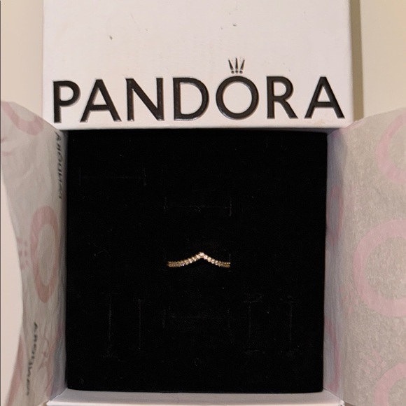 Pandora Gold Ring with Diamonds - Picture 1 of 1